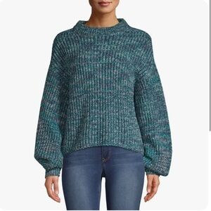 Time and Tru Women’s Mock Neck Pullover Gem Slate Tweed Size XXL/2XG (20)